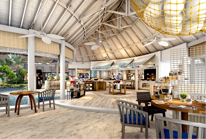 丽世岛|原狄娃岛 LUX* SOUTH Maldives,dining时间( 早餐：07:00-10:30 晚餐：19:00-22:00 )美食攻略 M.I.X.E（主餐厅） ，方便大家选岛（海岸线假期一级代理提供），海岛马尔代夫maldives